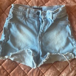 FitJeans brand size small, light wash high waisted denim shorts